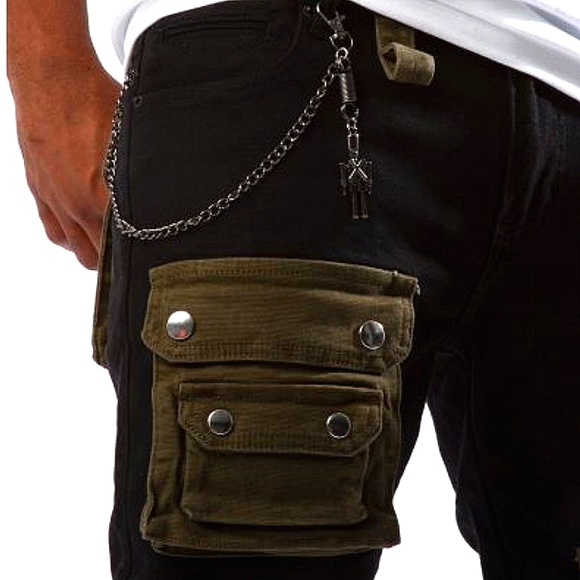 Axel Black Army Battlefield Cargo Shorts sz 36 - Picture 2 of 4